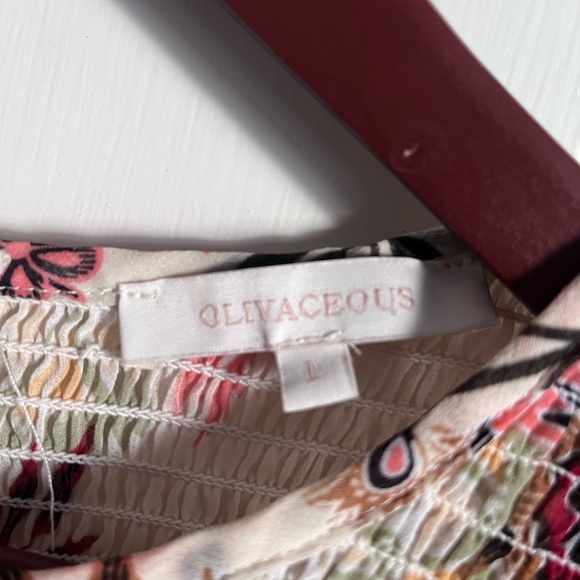 Olivaceous size L peplum balloon sleeve top EUC - Picture 2 of 9